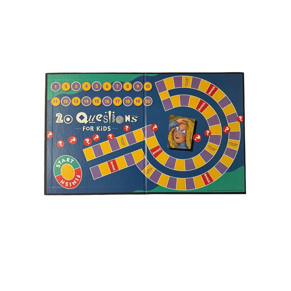 Vintage 20 Questions for Kids 1994 Replacement Parts Game Board